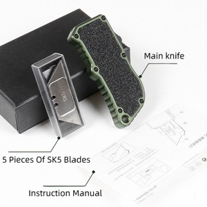 ใบมีดสแตนเลส ด้ามจับอลูมิเนียมอัลลอยด์ มีดแกะสลักสำหรับล่าสัตว์และตั้งแคมป์ ดีไซน์สร้างสรรค์จากอลูมิเนียมสำหรับอากาศยาน OEM HK FB208 - Product Image 5