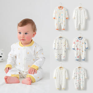 Automne bébé combinaison barboteuse à manches longues pur coton imprimé chemise léger nouveau-né bas vêtements climatisés - Product Image 2