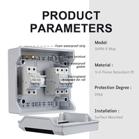 Caja de plástico MCB DB para carril Din, caja de distribución de placa de Panel de disyuntor MCB de 4, 6, 9, 12, 15, 18, 24, 36 vías