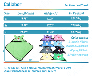 COLLABOR büyük Pyrenees havlu Pet iyi absorbans nazik cilt dostu Pet köpek havlusu mikrofiber Pet yaka tükürük havlusu - Product Image 4