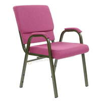 Chaise d'église rouge empilable moderne et bon marché avec accoudoirs, vente en gros, chaise de conférence à emboîtement pour chaire d'église, auditorium, théâtre