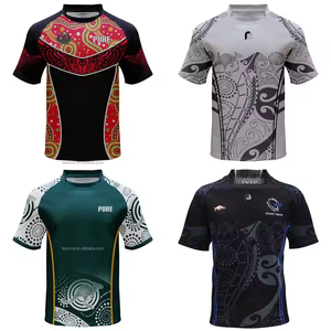 FQカスタマイズアボリジニラグビーリーグジャージ人気ラグビーユニフォーム部族チームフィールドチームトレーニング先住民ラグビージャージ - Product Image 1