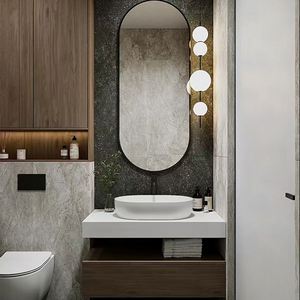 Meuble-lavabo flottant moderne haut de gamme et élégant avec vasque ronde en céramique - Product Image 2