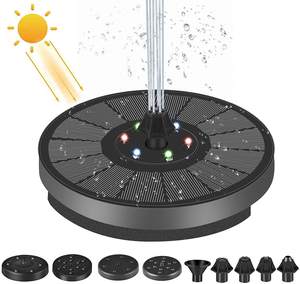 Pompe à eau pour fontaine de bain d'oiseaux, 900 m, appareil à énergie solaire avec lumière LED, batterie de secours - Product Image 2