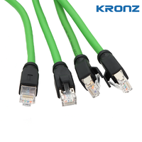 Connecteur de câble Ethernet KRONZ RJ45 1.5A courant 48V 26AWG câble blindé en PVC vert connecteur réseau RJ45 droit