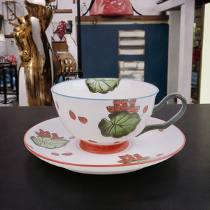 Manufacturer in Stock Luxury 9 oz Ceramic <b>Coffee</b> and Tea Cups <b>Set</b> Hand Painted Flower Design Classic Style Preservation <b>Mugs</b> - Product Image 2