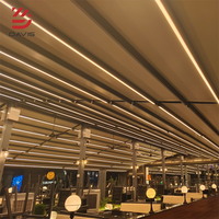 Auvent rétractable en aluminium imperméable pour pergola, restaurant, balcon, avec éclairage LED, PVC personnalisé