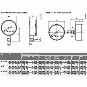 Bourdonbuis-manometer model 111.11, Bourdonbuis-manometer, koperlegering voor lassen, snijden en verwante processen - Product Image 6