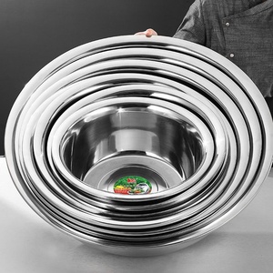 Vente en gros <span class=keywords><strong>de</strong></span> bassines <span class=keywords><strong>de</strong></span> lavage en acier inoxydable, grandes bassines en acier inoxydable, bassines rondes en métal pour la cuisine, 45cm-80cm - Product Image 4