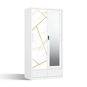 Armario de Acero Impreso con Puertas Correderas con Espejo y Dos Cajones de 900 mm, Embalaje Desmontable - Product Image 2