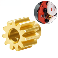 Roda Gigi Pinion Transmisi Logam 11T 1 Buah Roda Gigi Motor Kuningan Cocok untuk Aksesori Suku Cadang Peningkatan 1/24