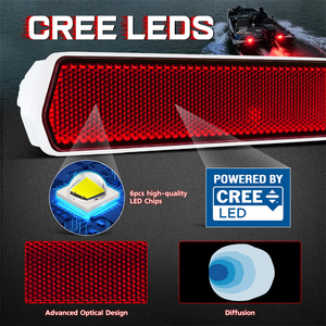 Lumière de pêche à LED pour bateau, 180 degrés grand angle, couleur rouge, étanche IP68, 6,4 pouces, 30W puissant, 12V 24V - Product Image 4