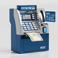 Mini banque électronique ATM Tirelire avec écran LCD, jouet pour enfants, avec reconnaissance des pièces de monnaie et fonctionnalité de carte de débit