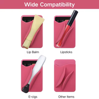 Porte-cartes de téléphone en silicone et porte-monnaie pour carte de crédit avec porte-rouge à lèvres et brillant à lèvres Housse pour accessoires de téléphone portable