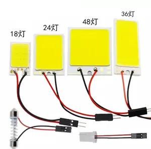 Lampu LED interior bohlam langit-langit mobil COB, lampu papan cahaya kubah dekoratif 48SMD