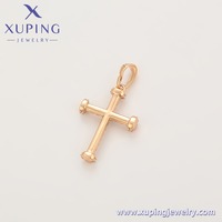 X001122981 Bijoux XUPING Plaqué Or 18K Zircone Cubique Synthétique Sertie de Pierres Croix Homme Charme Pendentif Mode