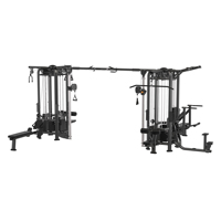 Estación Multifuncional Todo en Uno, Equipo de Gimnasio Multifuncional, Entrenador de Cable Cruzado Ajustable, Jungle de 8 Estaciones, Uso Comercial de Metal