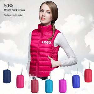 Gilet matelassé sans manches en laine, chaud, léger, avec fermeture éclair, personnalisable avec logo, pour femme, vêtement d'extérieur d'hiver, vente en gros usine - Product Image 4