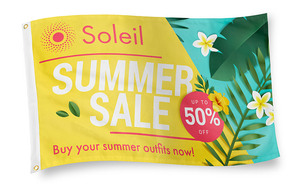 Le <span class=keywords><strong>bandiere</strong></span> su misura all'ingrosso sono dotate di manicotto del palo degli occhielli dell'intestazione o finitura speciale - Product Image 2