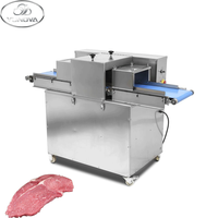 Bande transporteuse en PU, acier inoxydable 304, moteur en cuivre pur 3000W, réglable, électrique, automatique, trancheuse à viande de qualité industrielle 800 kg/h