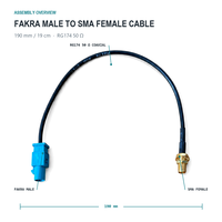 Câble adaptateur d'antenne de véhicule Fakra Z mâle vers SMA femelle 19cm RG174 à faible perte pour voiture GPS 4G LTE OEM ODM Vente en gros RoHS