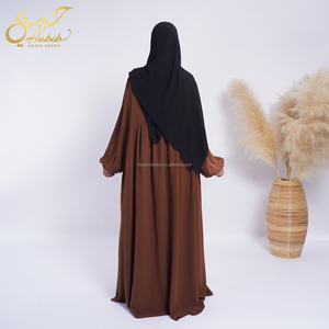 Habib listo para enviar musulmán Vestido de manga larga suelto Abaya venta al por mayor barato Abaya mujeres musulmanas vestido - Product Image 6