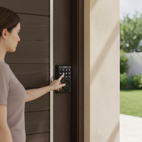 Poignée de serrure de porte électronique en laiton sans clé avec clavier et verrouillage par mot de passe intelligent BT pour hôtels compatibles avec l'application Tuya