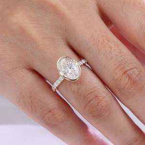 Anillo de Compromiso con Diamante Ovalado de 2 Quilates, Estilo Clásico, Anillo de Oro Sólido de 14K, Piedra Principal con Corte Ovalado, Diamante Cultivado en Laboratorio, Anillo de Boda para Mujer - Product Image 5