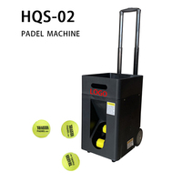 Machine à balles de tennis et de padel portable avec télécommande et application, système de retour de balles pour l'entraînement en fond de terrain, kit avec filet pour la pratique du jeu