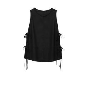 Chaleco de Mezclilla Transpirable con Lazo Decorativo, Estilo Vintage, Moda Otoño 2025 para Mujer, PB&ZA - Product Image 4