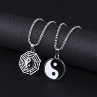 Vente flash, prix d'usine, collier de couple de haute qualité, collier pour couple, acier inoxydable, pendentif Yin Yang, collier Yin Yang