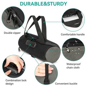 ナイロン & オックスフォード防臭スタッシュケースコンテナトラベル収納バッグ、コンビネーションロック防臭バッグ付き - Product Image 5