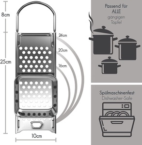 Fabricant de spaetzle en acier inoxydable 2025, trancheuse, râpe avec glissière à pâte, tamis à spaetzle en acier inoxydable, presse à spaetzle, râpe, grattoir, trancheuse - Product Image 2