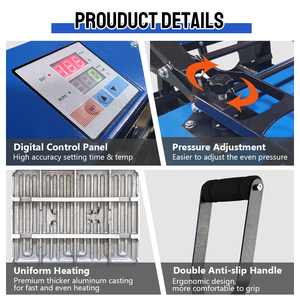 Presse à chaud grand format 60x90cm haute pression pour sublimation sur t-shirts - Product Image 3