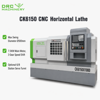 Tour horizontal CNC DRC CK6150-1000, portée maximale 500 mm, système GSK, pour l'usinage d'arbres métalliques