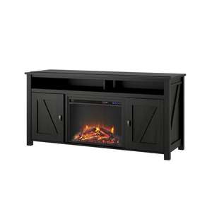 QSZEN 60 pouces meuble <span class=keywords><strong>TV</strong></span> avec cheminée électrique 23 pouces Style moderne bois et matière plastique <span class=keywords><strong>pour</strong></span> RV salon salle à manger - Product Image 3