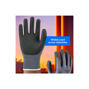 Gants de sécurité anti-dérapants à écran tactile enduits de nitrile robuste Gants de sécurité pour champs pétrolifères résistants aux coupures Noir - Product Image 1