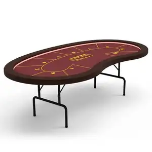 YH 96 inç 10 oyuncu kartı Poker masası katlanabilir Texas Hold em Poker masası Led masa-poker-vesilesiyle