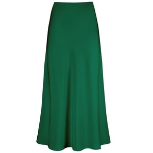Falda Larga Elegante de Satén Suave para Mujer, Cintura Alta, Moda de Verano, Falda Midi para Oficina - Product Image 3