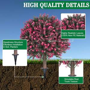 Buis Topiaire Vert Rose Eucalyptus avec Spike Au Sol <span class=keywords><strong>Extérieur</strong></span> Intérieur Faux Arbuste Résistant Aux UV Buissons À Feuilles Persistantes Plante <span class=keywords><strong>En</strong></span> <span class=keywords><strong>Pot</strong></span> - Product Image 2