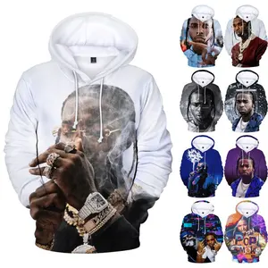 Hip Hop rapçi yıldız baskılı erkek Hoody 3D baskı Hoodies erkekler moda Harajuku komik büyük beden kazak kazak kazak