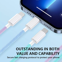 Kabel USB-C untuk iPhone 15 Pro Max 1M 2M 60W Kabel Pengisian Cepat Kabel Data Berlapis untuk iPhone Berbagai Warna untuk Ponsel.