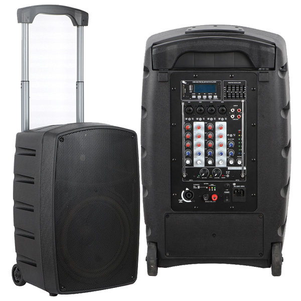 Portable Public Outdoor Plastic Speaker with Wireless Microphones Mp3 bluetooth Battery Speakers