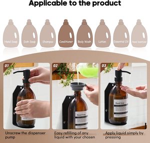 Support mural en métal pour triple distributeur de savon avec plateau réglable - Product Image 3