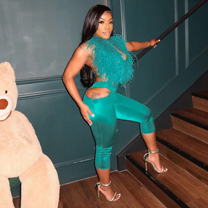 2025年新作人気レディース服 ツーピース ファー トップスとミディ丈パンツセット - Product Image 4