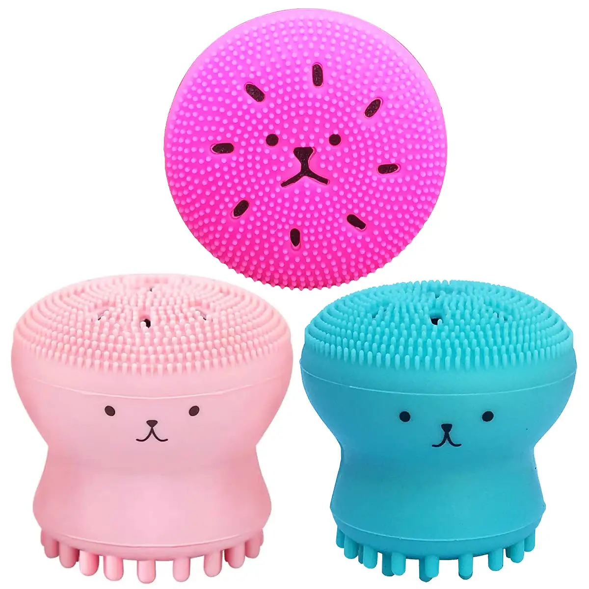 Free Shipping Jellyfish Silicone Brush Exfoliating Sponge Bath Brush Face Scrubber Massage Facial Cleansing Brush
