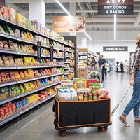 Chariot utilitaire pliable haut de gamme, robuste, chariot à main portable avec sac amovible pour les courses au marché