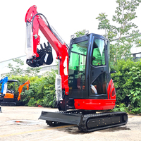Mini-excavatrice de 2 tonnes, 2,5 tonnes, 3,5 tonnes, excavatrice compacte, moteur Kubota, petite excavatrice agricole, certifiée CE EPA, excavatrice sur chenilles