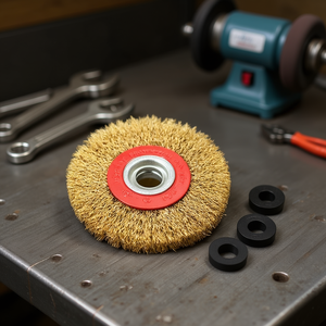 Cepillo Circular Ttake de 150x25 mm con Alambre de Acero Inoxidable y Eje de 20 mm para Amoladoras de Banco - Product Image 3