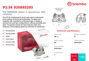 Étriers <span class=keywords><strong>de</strong></span> <span class=keywords><strong>frein</strong></span> pour moto, conception à double piston en sens inverse, espacement des trous P2.34, diamètre 84 mm, alliage d'aluminium, deux ans - Product Image 2